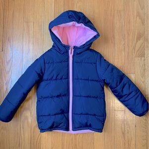 Navy/Pink Carters Girls Winter Puffer Jacket
